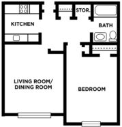 Heatherwood One Bedroom Floorplan